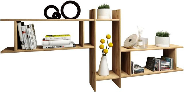 VCM 3er Wandregal-Set Sirola Maxi in Honig-Eiche, B/H/T: 80 x 20 x 3 cm - Bild 1