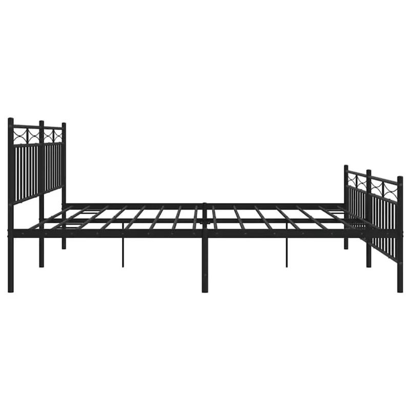 Vidaxl Metall-Bettgestell mit Kopfteil und Fußteil in Schwarz, B/T/H: 193 x 203 cm - Bild 3