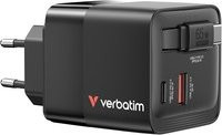 Verbatim GaN Schnellladegerät 65W mit 1x USB-A und 2x USB-C in Schwarz - Bild 1
