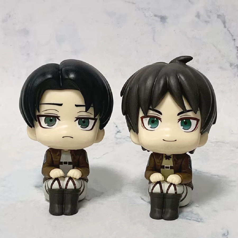 Bandai Attack on Titan Figur, Levi Ackerman / Eren Jaeger / Mikasa, PVC-Figur, 10cm - Bild 2