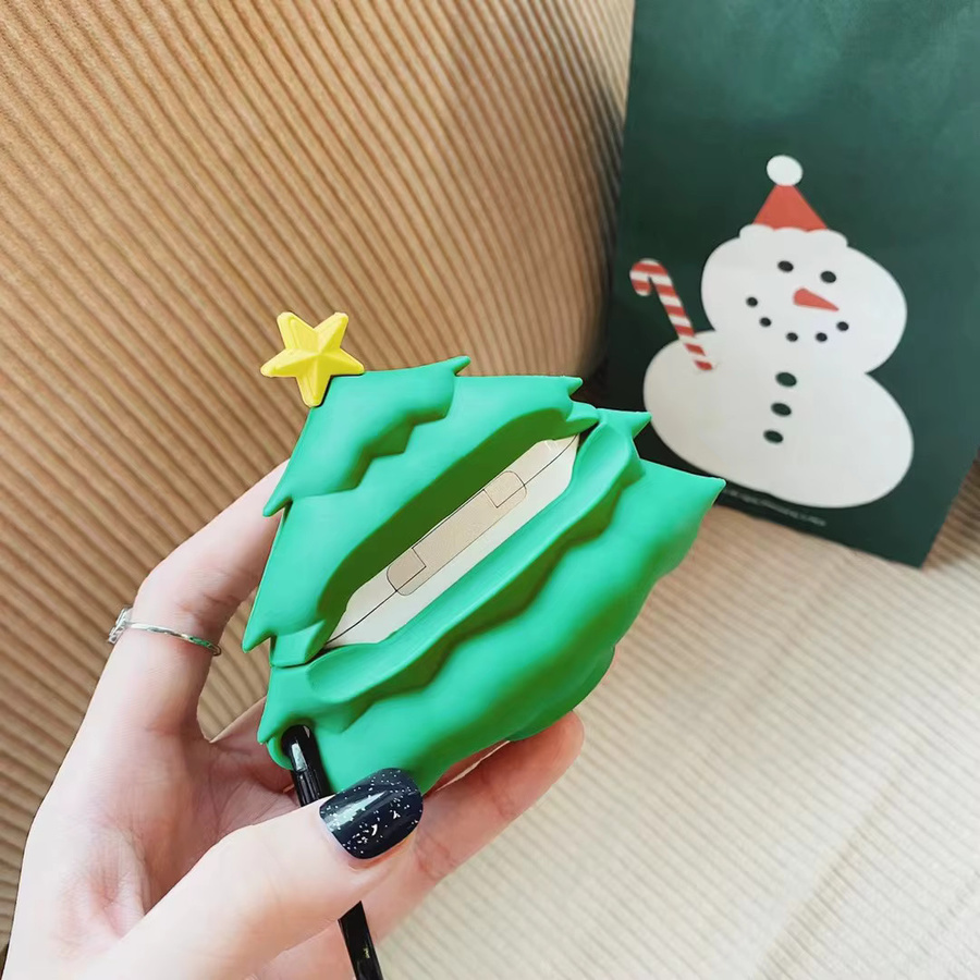 Weihnachtsbaum Schutzhülle für Apple AirPods 1 2 4 Pro 2 und Airpods Pro 3 in Grün - Bild 4