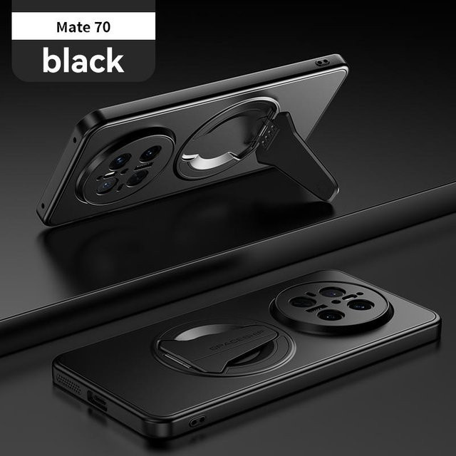 Magnetische Handyhülle mit Ständer und Kameraschutz für Huawei Mate 70, Mate 70 Pro und Mate 70 ProPlus in Schwarz mit mattem Gefühl - Bild 1