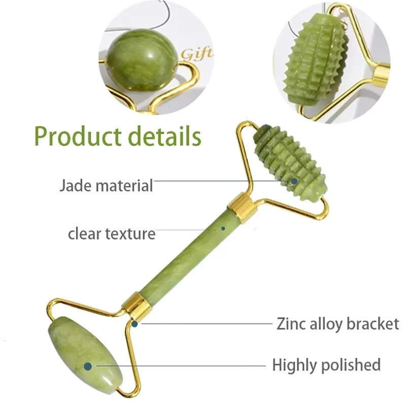 AYHle Jade Roller und Gua Sha Set, Naturstein, Gesicht und Körper - Bild 2