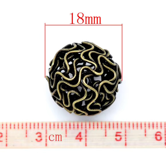 DoreenBeads Perlen Kugel, antike Bronze, 18 mm, DIY Schmuck Zubehör - Bild 2
