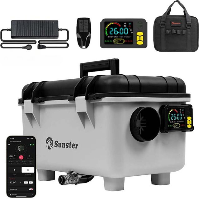Sunster Diesel-Luftheizung TB30 8KW mit Bluetooth-App-Steuerung und LCD für LKW, Zelt und Camping - Bild 1