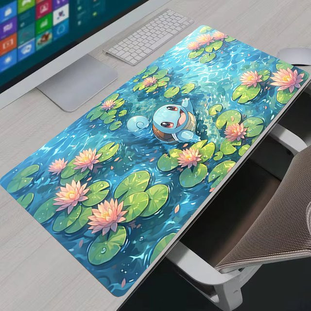 Bandai XXL-Gaming-Mauspad Schreibtischunterlage mit Pokemon Squirtle Design in Multicolour - Bild 1