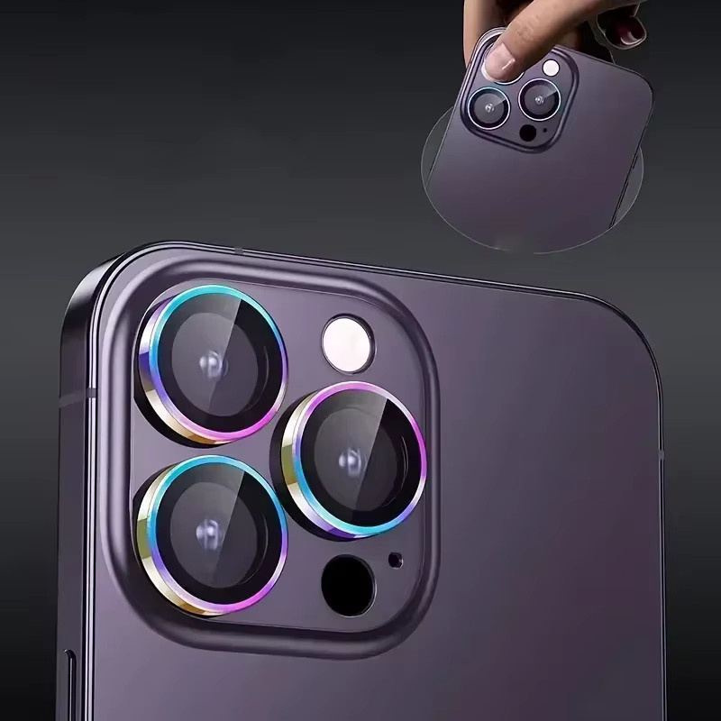 Mehrfarbiger Kameraobjektivschutz aus gehärtetem Glas für Apple iPhone 17 Pro Max 17 Air 16 15 14 13 Pro Max - Bild 2