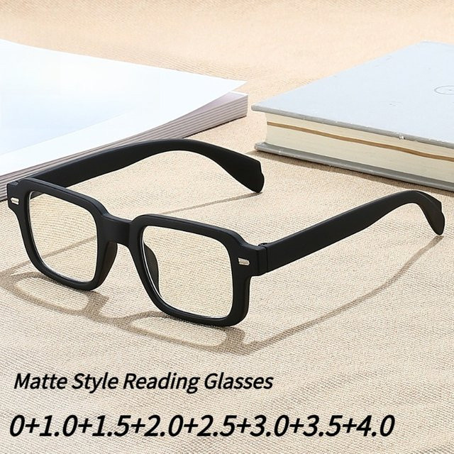 Rechteckige Lesebrille, Vollrand, Kunststoff, Matte Reisnägel - Bild 1