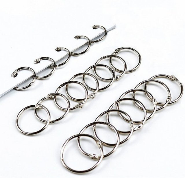 10 Stück Metall Binder Ringe in Silber als Öffnungsringe für Büro, Buchringe und Schlüsselanhänger - Bild 1