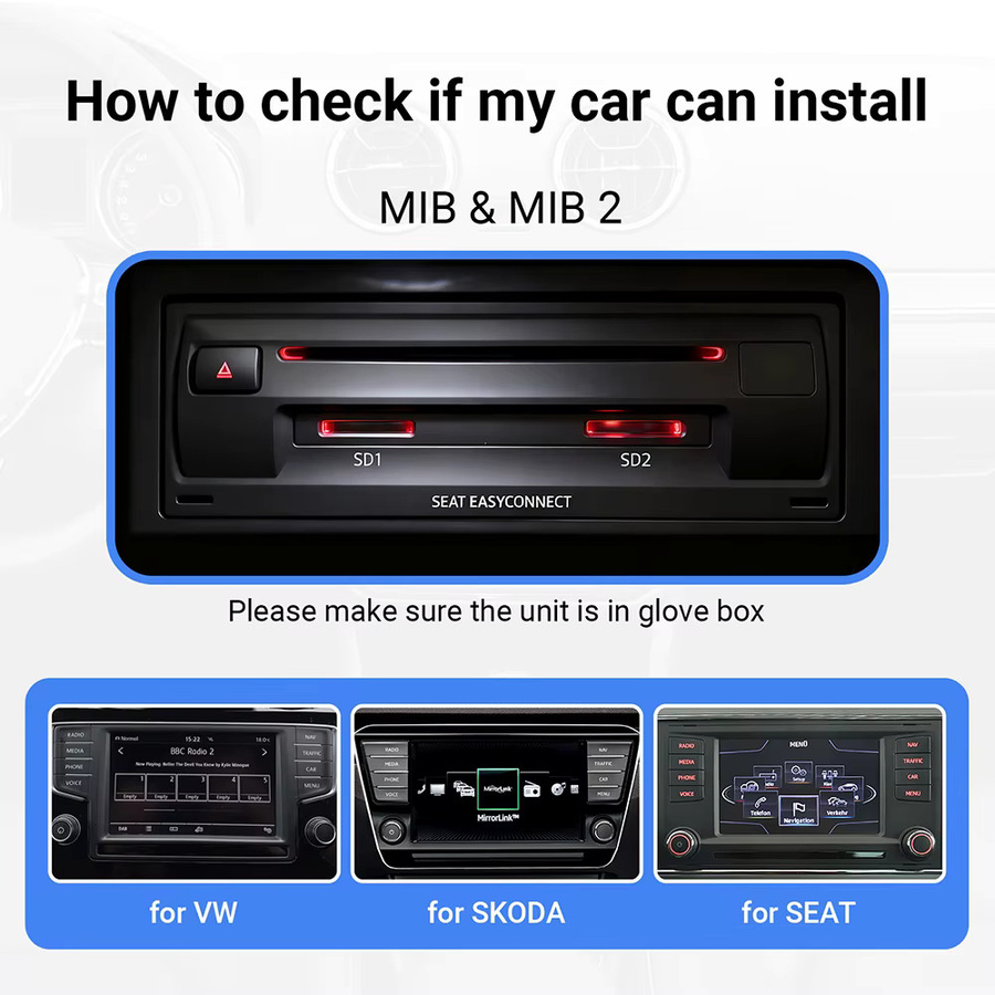 ANYFAR CarPlay und Android Auto Nachrüstkit für VW, Skoda und Seat MIB/MIB2 Plattformen, Multimedia-Schnittstelle für Golf 7 - Bild 4