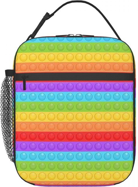 Fancy Style Studio Thermische Lunchtasche für Kinder mit Vektor Pop It Nahtlosem Muster in Schwarz und Multicolour - Bild 1