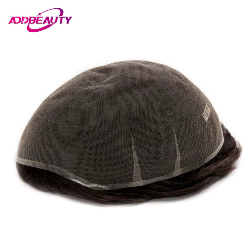 Addbeauty Herren-Kapillarprothese, Echthaar, Schweizer Spitze - Bild 2