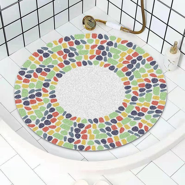 Runde rutschfeste Badezimmer Matte mit Hohlmaschenboden für den Duschraum, Durchmesser: 60 cm - Bild 1
