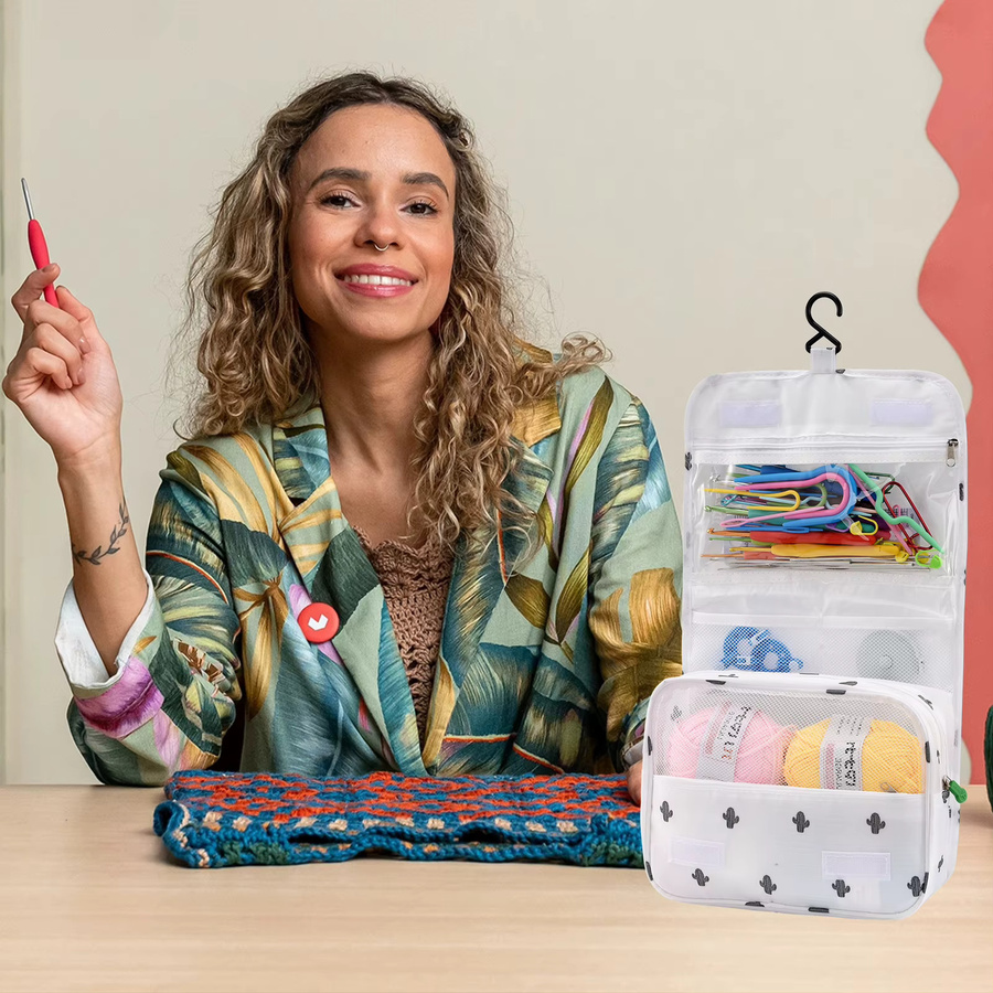 Comanlai Häkelset für Anfänger mit Häkelhaken und Reise-Strickzubehör, Multicolor - Bild 2