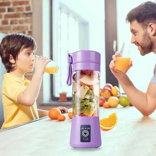 MIKO NICE USB-Smoothie-Mixer für unterwegs, wiederaufladbarer Mixerbecher für Protein-Shakes, 380 ml, Pink oder Purple - Bild 1