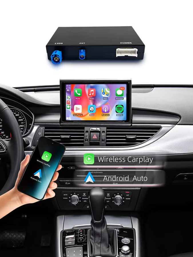 BONROAD Drahtloses CarPlay Schnittstellenmodul für Audi A6 A7 2012–2018 mit Android Auto, Mirror Link, AirPlay und Bluetooth in Schwarz - Bild 5