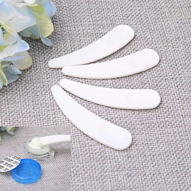 10 Stück Mini Spachtel Einweg, Gebogene Scoops für Gesichtsmaske und Augencreme, Unisex - Bild 1