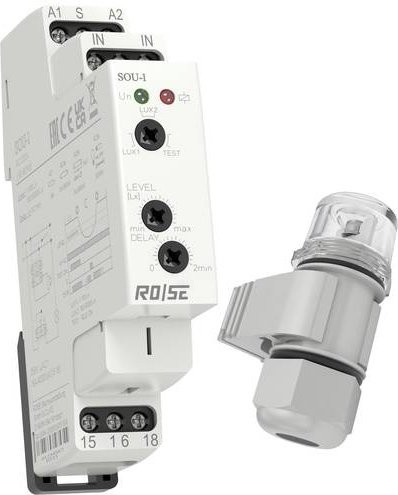 RO/SE Dämmerungsschalter SOU-1/230 in Weiß mit einstellbarer Lichtempfindlichkeit von 1 bis 50000 lx und 1 Wechsler - Bild 1