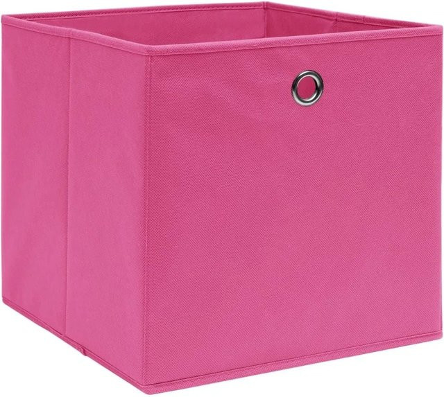 vidaXL Aufbewahrungsboxen aus Vliesstoff 10er Set Rosa B/T/H: 28 x 28 x 28 cm - Bild 1