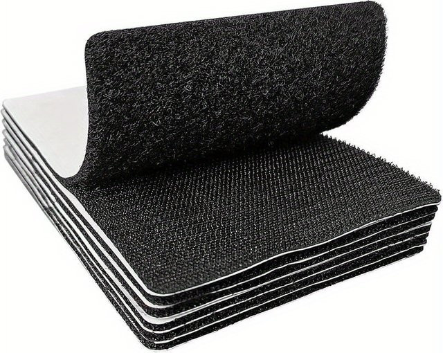 6 Stück selbstklebende Nylonstreifen in Schwarz, verzahntes Design für Näharbeiten und Wandanwendungen, B/H: 10,16 x 15,24 cm - Bild 1