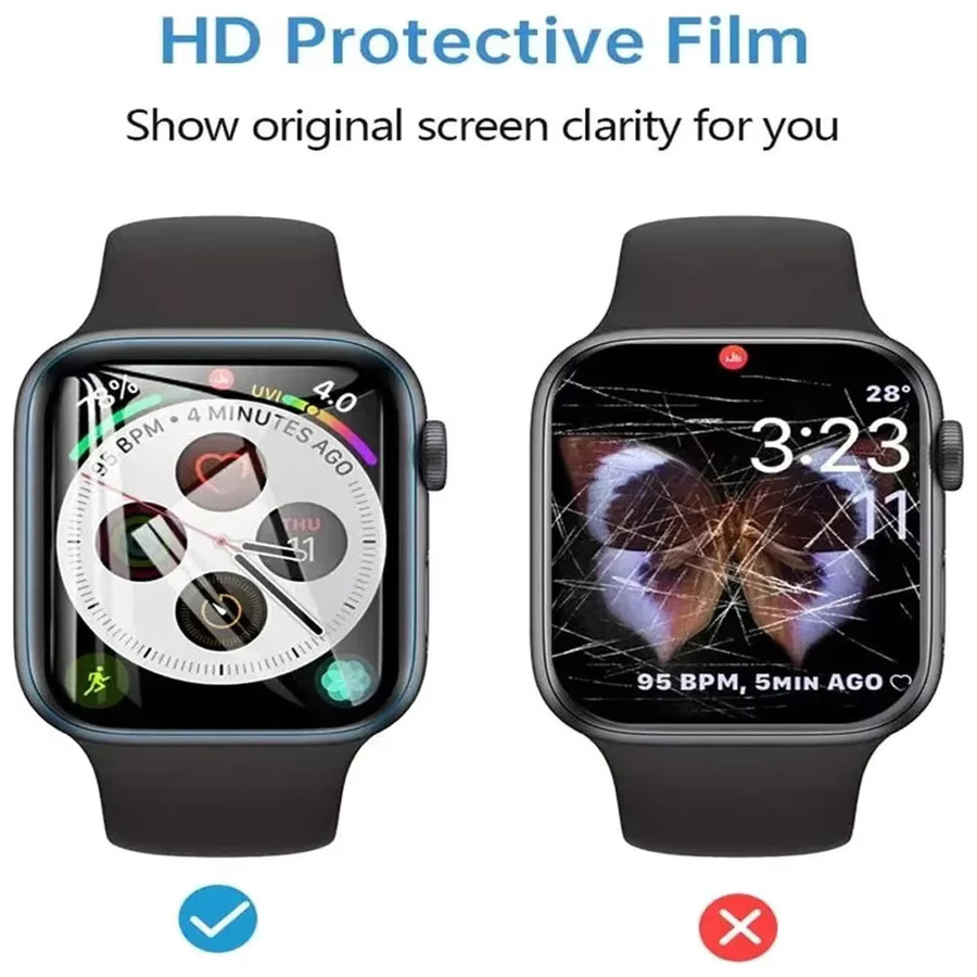 Mptionx Displayschutzfolie für Apple Watch Serie 10, 42mm, 46mm, transparent - Bild 4