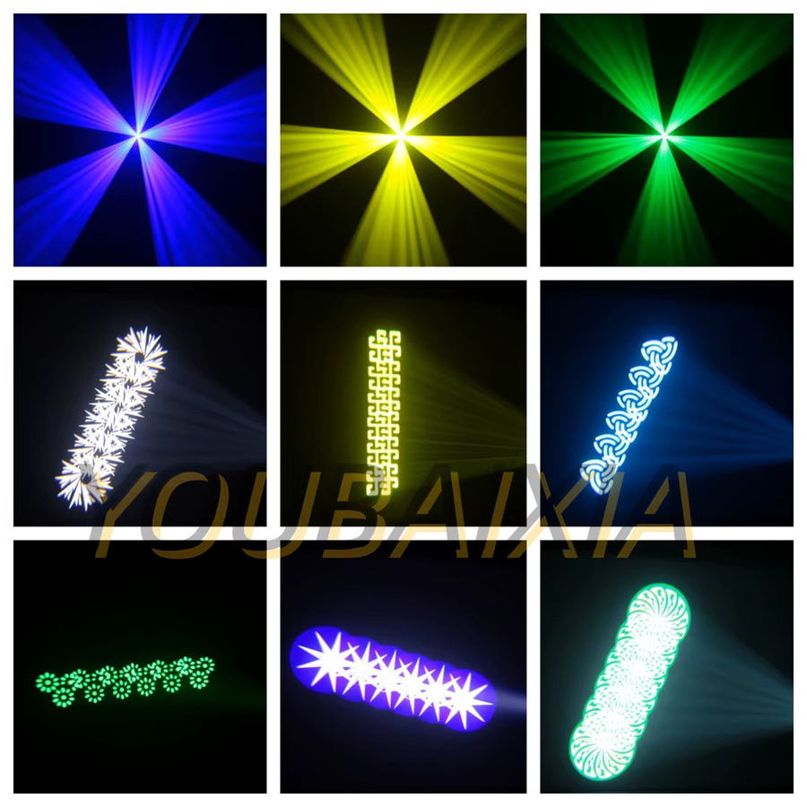 YOUBAIXIA 250W 3-in-1 BSW LED Moving Head Beam Shaking Light Fixture mit Doppelprisma-Effekt und RGB-Farben in Schwarz - Bild 4