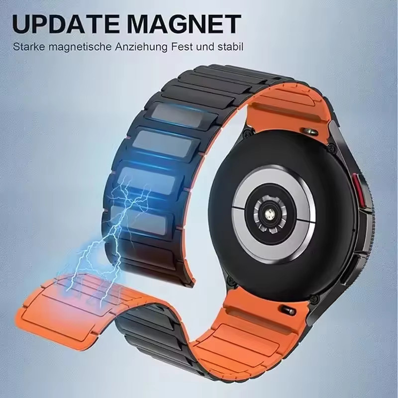 Uhrenarmband Silikon, magnetisch, Schwarz, Unisex - Bild 2
