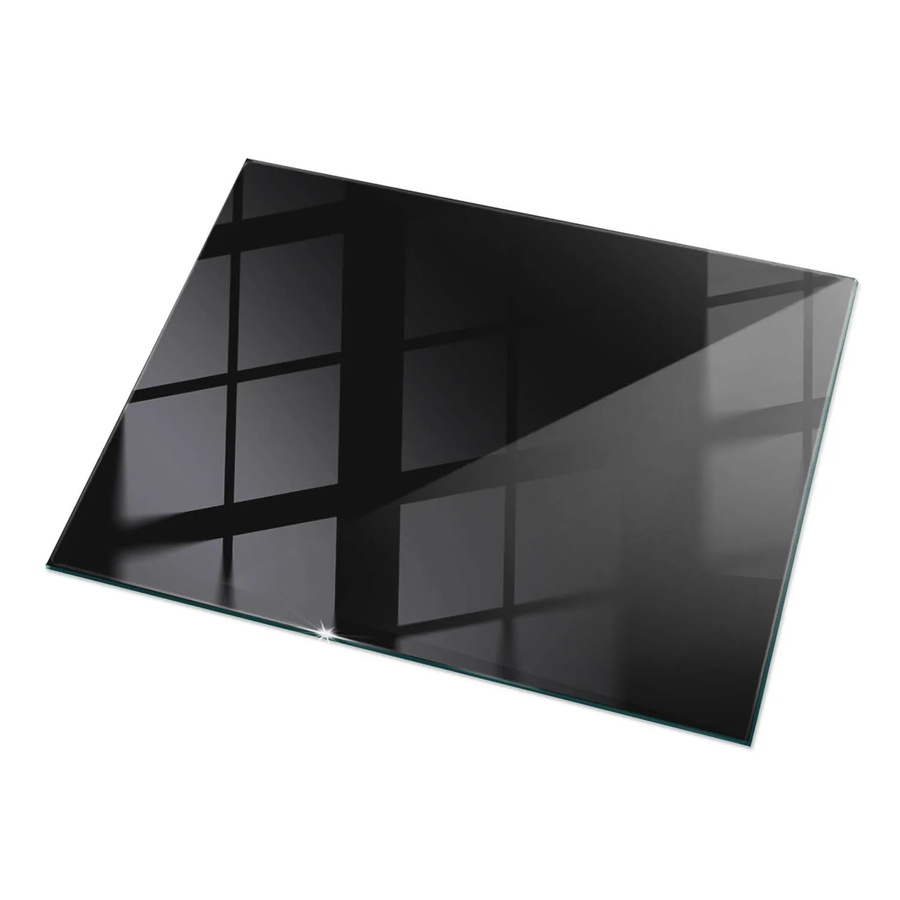 Tulup Tischplatte aus Glas in Schwarz Glatt, Rechteckig, B/T: 120 x 80 cm - Bild 2