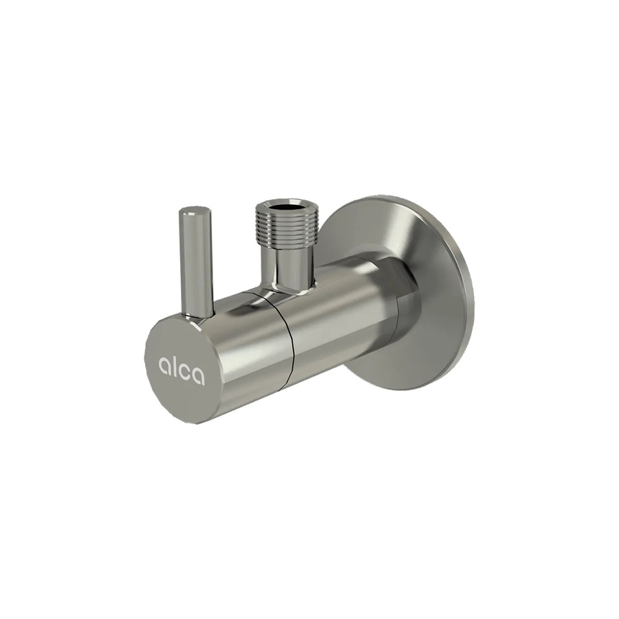 Alcadrain Eckventil mit Filter in Nickel-Glanz, 1/2 Zoll x 3/8 Zoll - Bild 2