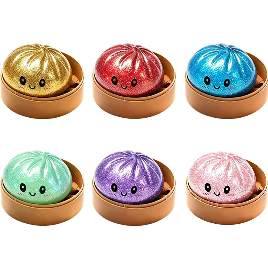 Potdemiel Dumpling-Squishies mit Bambus-Dampfgarer, bunt, 6-teiliges Set - Bild 2