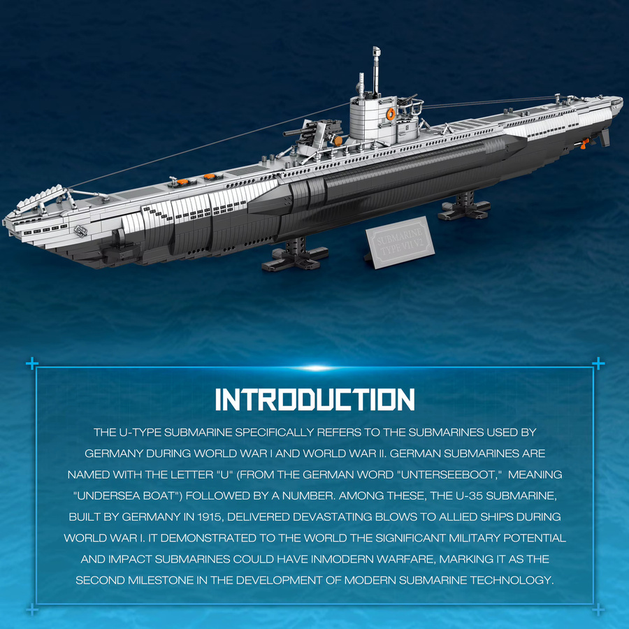 barweer Militärisches U-Boot-Bausatz, Klemmbausteine, 3987 Teile - Bild 5