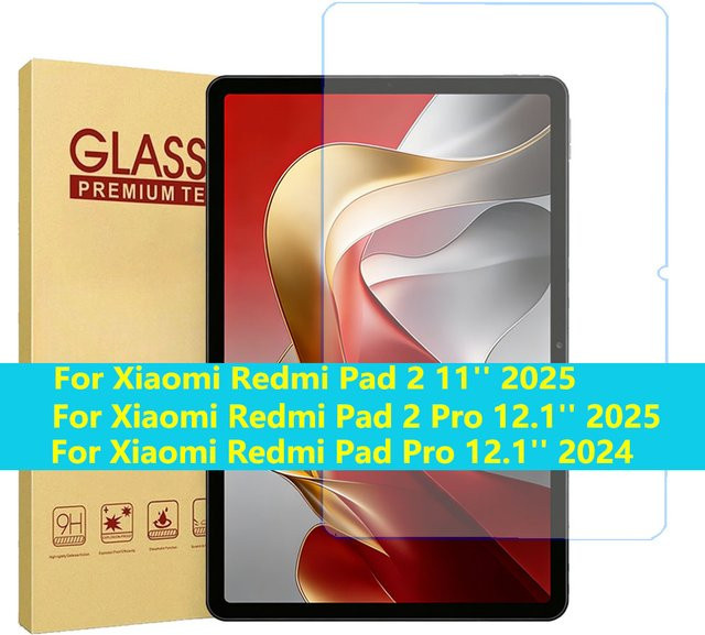 Xiaomi Displayschutzfolie aus 9H gehärtetem Glas für Redmi Pad 2 Pro 12,1 Zoll und Redmi Pad 2 11 Zoll, transparent - Bild 1