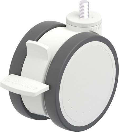 Blickle Kunststoff-Doppelrolle LKD-PATH 125K-FI-GS12 in Grau und Weiß mit 125 mm Durchmesser und einer Tragfähigkeit von 125 kg - Bild 1