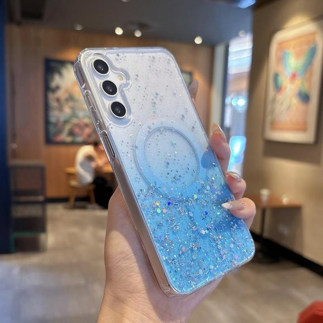 MagSafe Schutzhülle mit Glitzer Farbverlauf in Transparent Multicolour für Samsung Galaxy S25 S24 S23 S22 Ultra und weitere Modelle - Bild 1