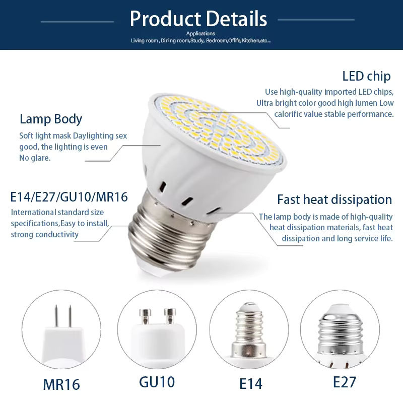 LARZI LED Spotlight GU10 SMD Lampe in Weiß für deine Heimbeleuchtung - Bild 2
