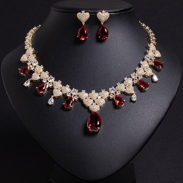 Lucky Star Jewelry Schmuck-Set, Halskette, Ohrring, Messing, Zirkonia, Schwarz, Damen - Bild 1