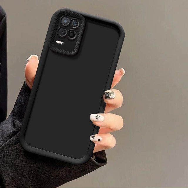 Realme Handyhülle mit Objektivschutz im Wavy Design für Realme 8, 8 Pro, 9 5G, 9 Pro Plus, 9i, 8i in Schwarz - Bild 1