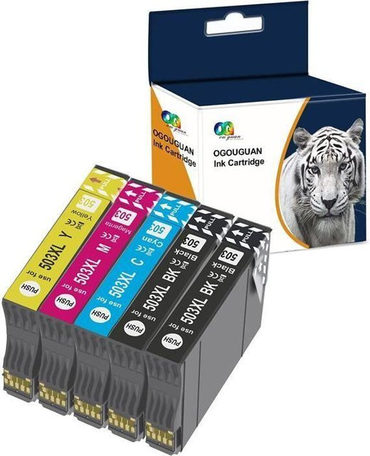 Ogouguan Ersatz Tintenpatronen Set 503 XL für Epson Expression Home XP-5200, XP-5205 und Workforce WF-2960DWF, WF-2965DWF, Multicolor (Schwarz, Cyan, Magenta, Gelb) - Bild 1