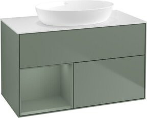 V&B Finion Waschtischunterschrank mit Wandbeleuchtung, Breite: 100 cm, Höhe: 50,1 cm, Tiefe: 50,1 cm, lackiert - Bild 1