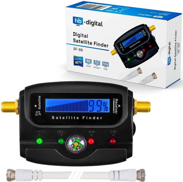 hb-digital Satfinder Digital SF-99 mit LCD Display, Kompass und Ton in Schwarz - Bild 1