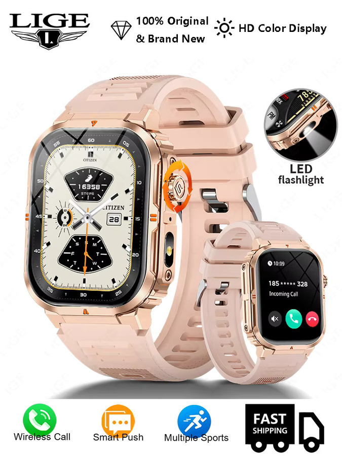 LIGE Smartwatch, Schwarz, Silikon, Damen, Männer - Bild 7