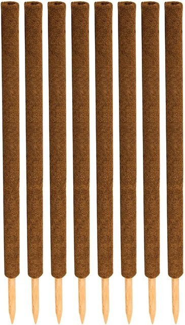 BigDean 8er Set Kokos-Pflanzstäbe aus natürlicher Kokosfaser für Monstera und Kletterpflanzen, braun, Höhe: 110 cm - Bild 1