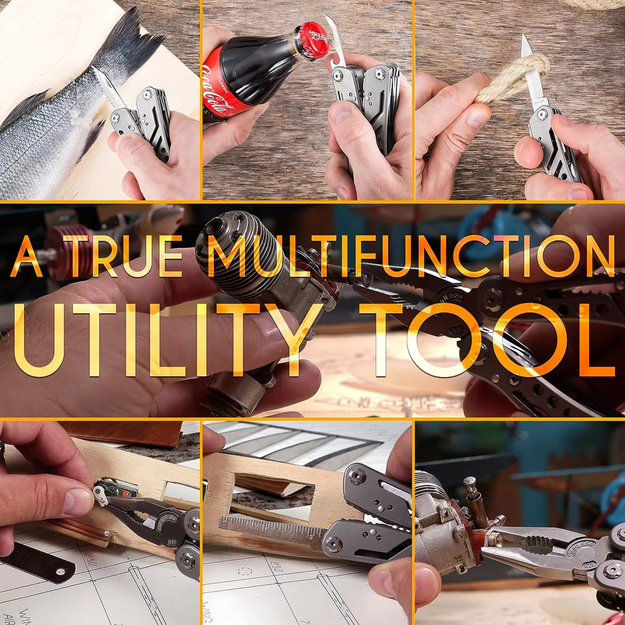 DUTRIEUX Multifunktions Multitool Zange in Silber mit Messer und EDC-Funktionen aus Metall - Bild 5