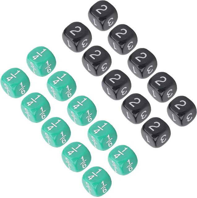 Fishine Spielwürfel, 20-teiliges Set, Kunststoff, Schwarz, Grün, Bunt / Mehrfarbig - Bild 1