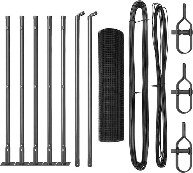 vidaXL Zaunpfosten rund aus Stahl und PVC in Grau, Höhe: 40 cm, Durchmesser: 3,2 cm - Bild 1