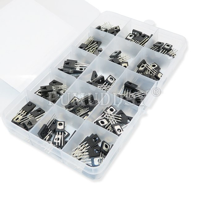 PUMUDDSY TO-126 Transistor-Sortiment-Kit in Schwarz, 150 Stück mit B772, D882, BD139, BD140, C106, D669, B649, D237, D238, 13003, BD136, BD235, BD438 und BT134 2P4M - Bild 1