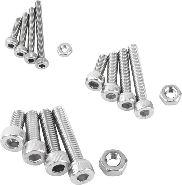 Fishine Sortimentsset mit 480 Stück Innensechskantschrauben und Muttern aus Edelstahl SS304 in Silber (M2, M3, M4) - Bild 1