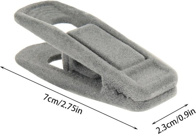 20 Stück Samt-Kleiderbügel-Clips in Grau, rutschfeste und beflockte Hosenbügel-Clips zur sicheren Aufhängung deiner Kleidung - Bild 1