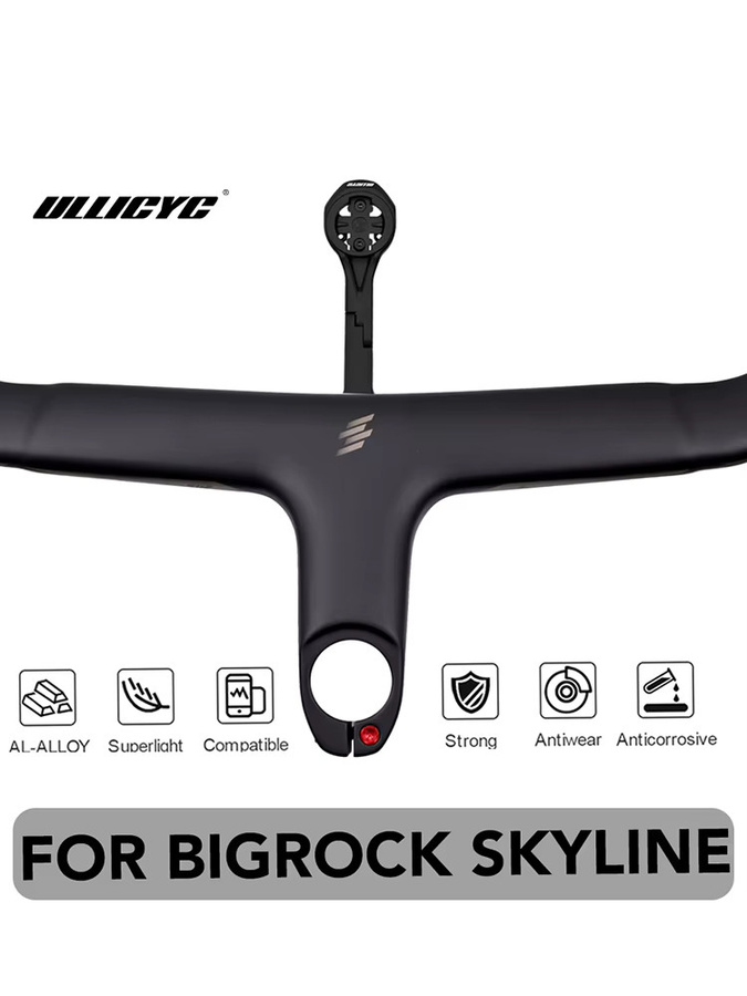 ULLICYC Lenker-Computerhalterung für BIGROCK SKYLINE aus Aluminiumlegierung in Schwarz, kompatibel mit GoPro, GPS, Garmin, Bryton und Wahoo - Bild 4