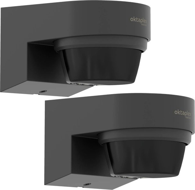Oktaplex Eva Bewegungsmelder Außen 2er Set Anthrazit mit 240 Grad Infrarotsensor und IP65 Schutz - Bild 1